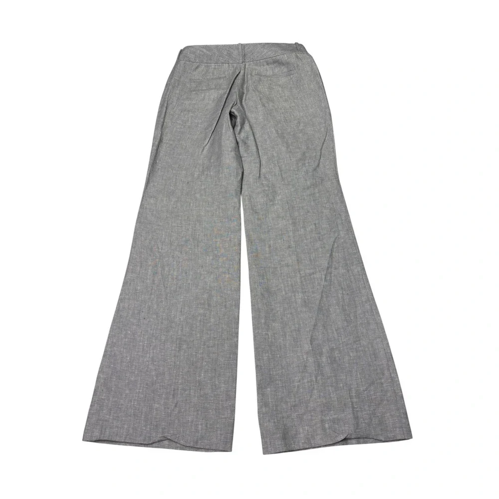Banana Republic Martin Fit Grey 100% Linen Wide Trousers Pants Womens 8 W32‎ L33